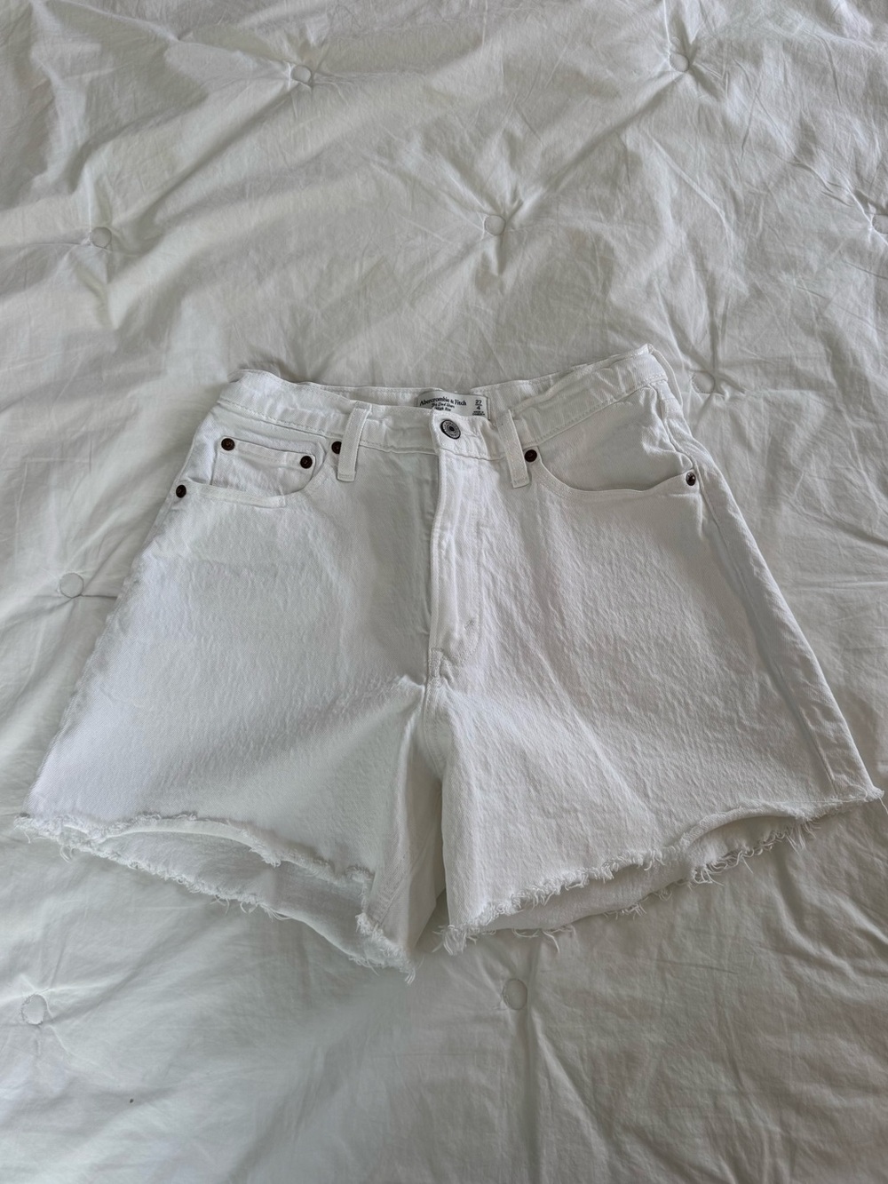 Abercrombie white jean shorts